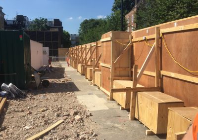 Wooden building site fencing