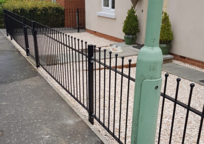 Residential front garden metal fencing