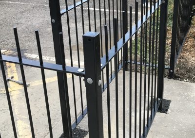 Metal commercial fencing example