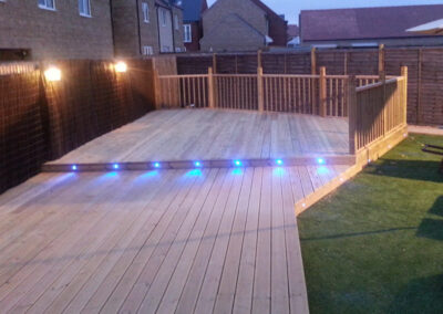 Wooden decking with lights