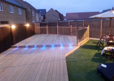 Wooden garden decking