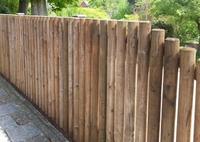 Wooden pole fencing example